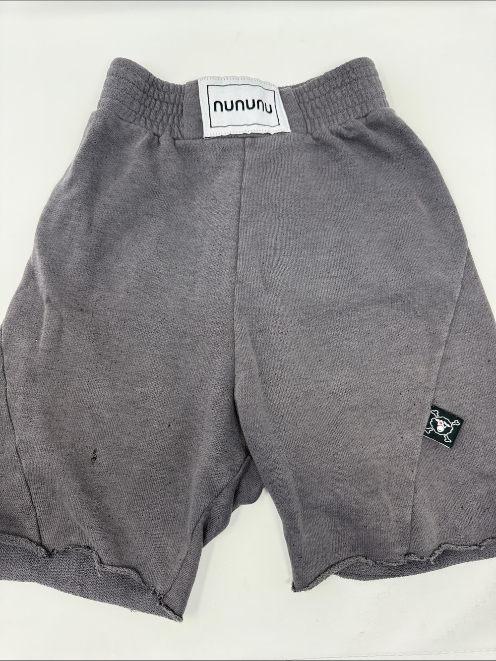 nununu Kids Charcoal Gray Sweat Shorts with back pockets. SLIGHT wear on front